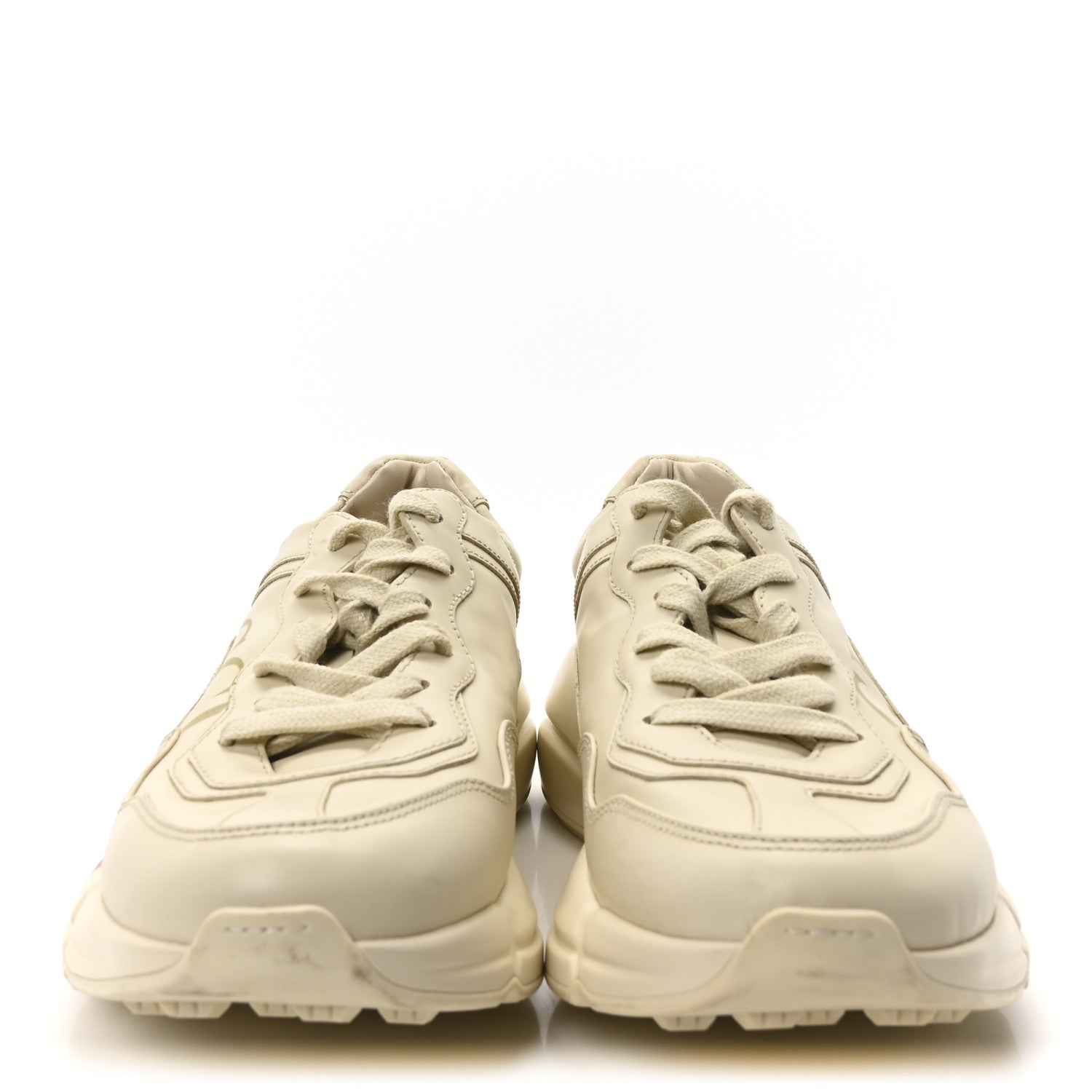 Calfskin Logo Womens Rhyton Sneakers 38 Ivory