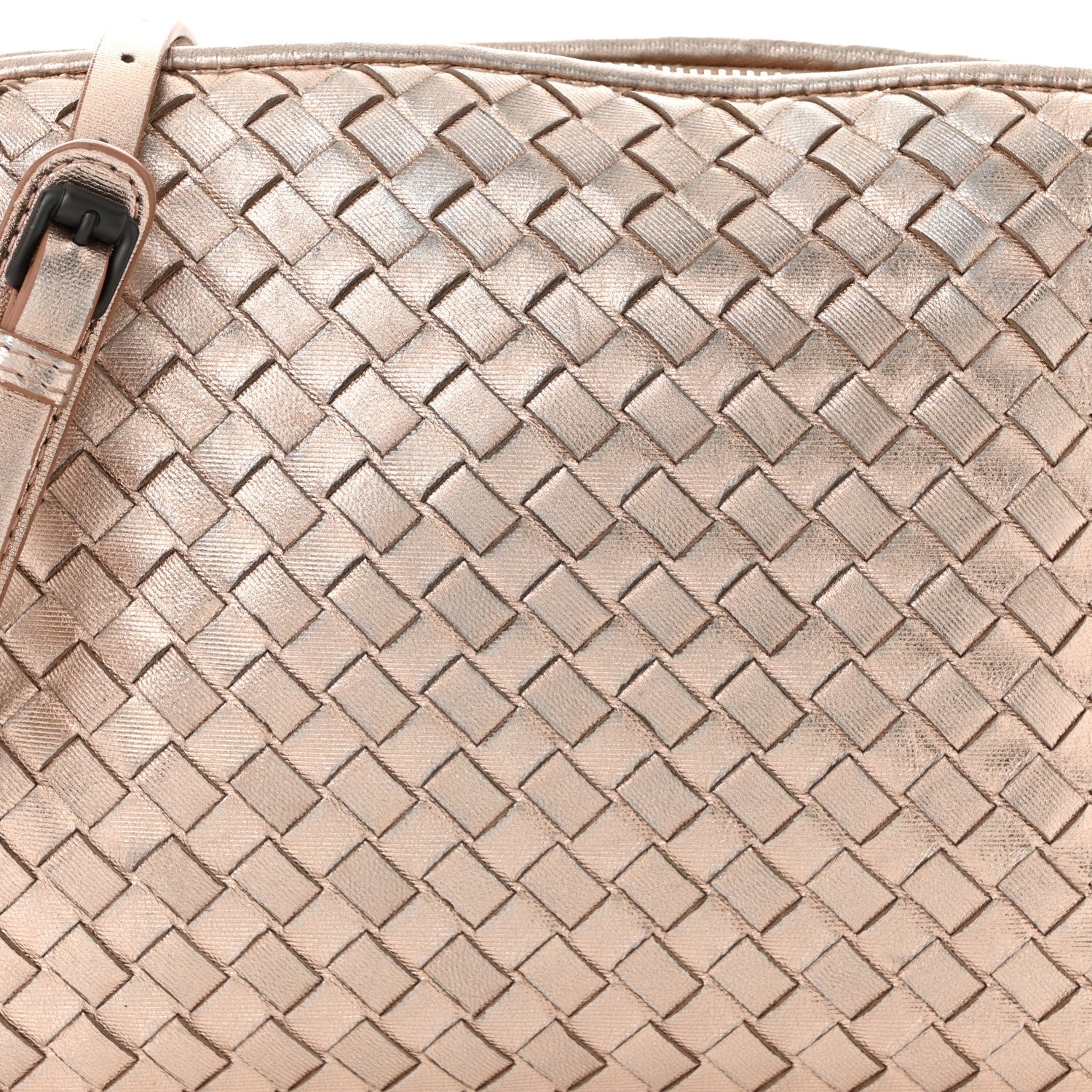 Metallic Grosgrain Intrecciato Nodini Crossbody Messenger Copper