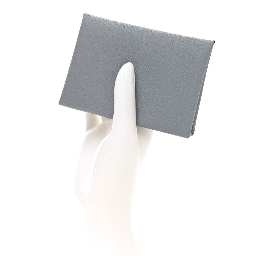 Epsom Calvi Duo Card Case Gris Pantin