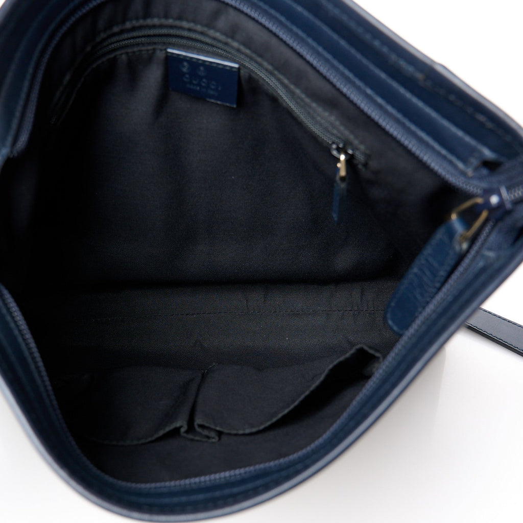 GG Plus Monogram Medium Flat Messenger Bag Navy