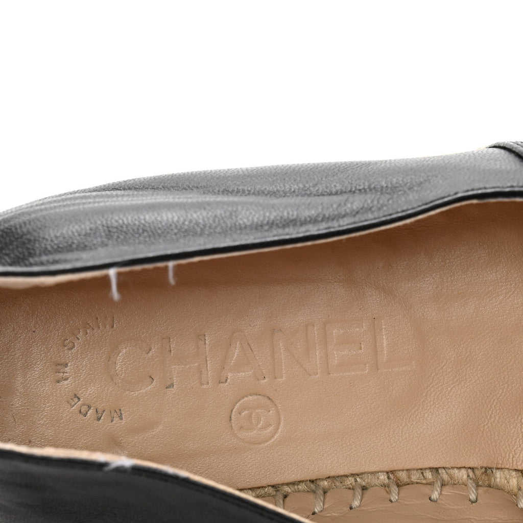 Lambskin CC Espadrilles 37 Black