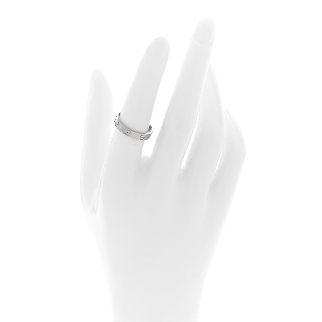 18K White Gold 3.5mm LOVE Wedding Band Ring 53 6.5