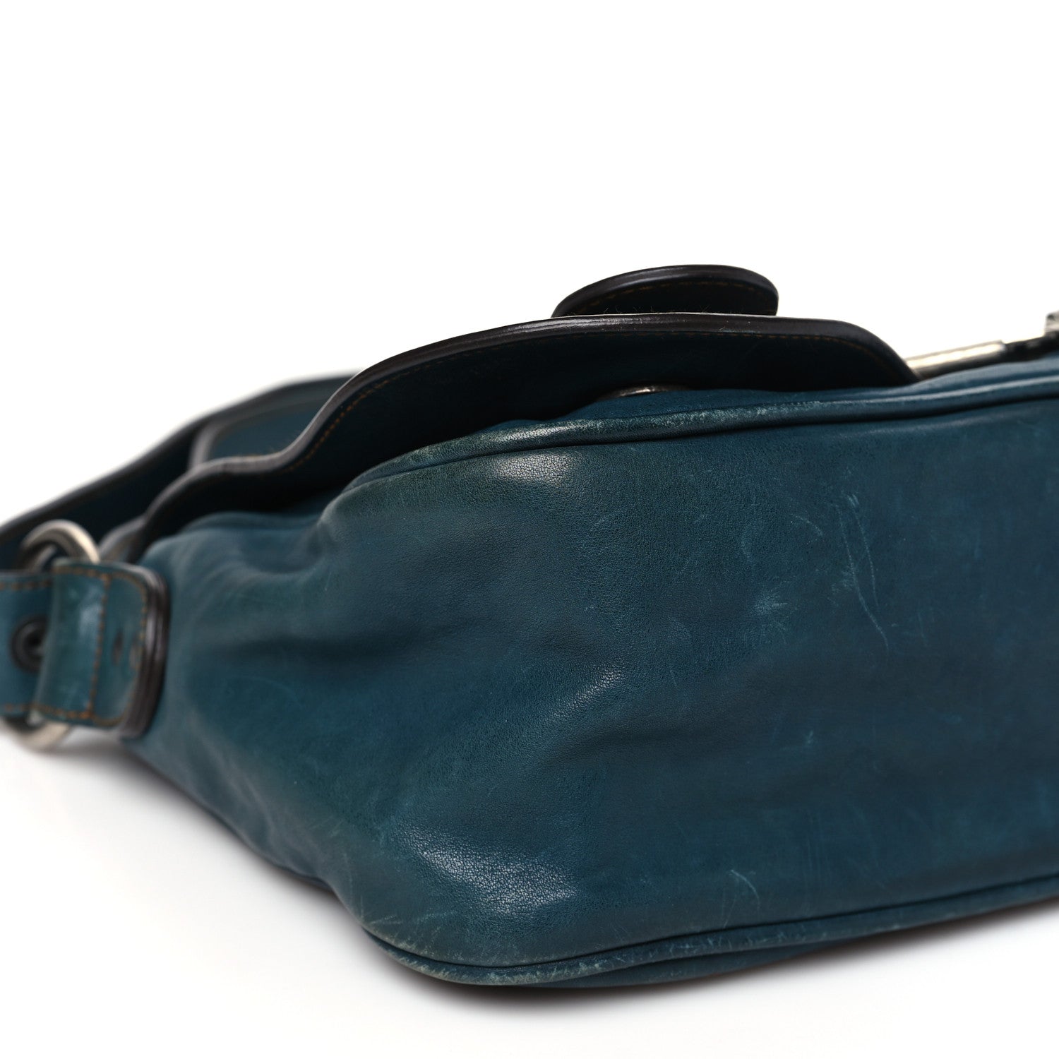 Calfskin Mini Gaucho Crossbody Bag Blue