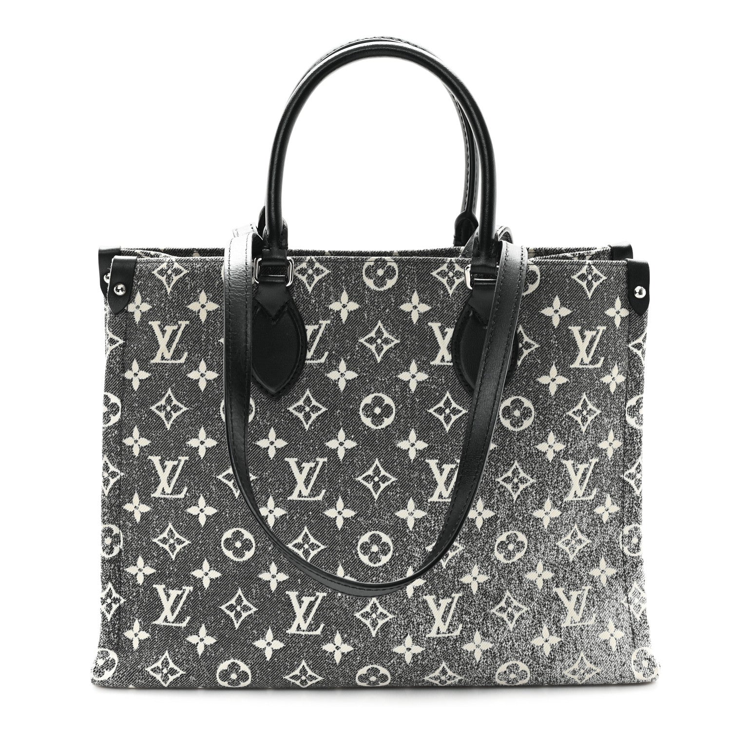 Monogram Jacquard Denim Onthego MM Black