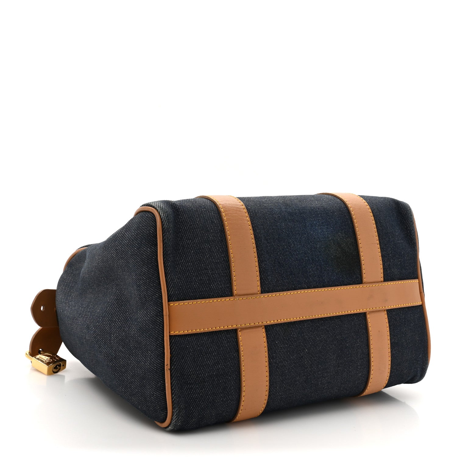 Denim Calfskin Boston Bag Blue