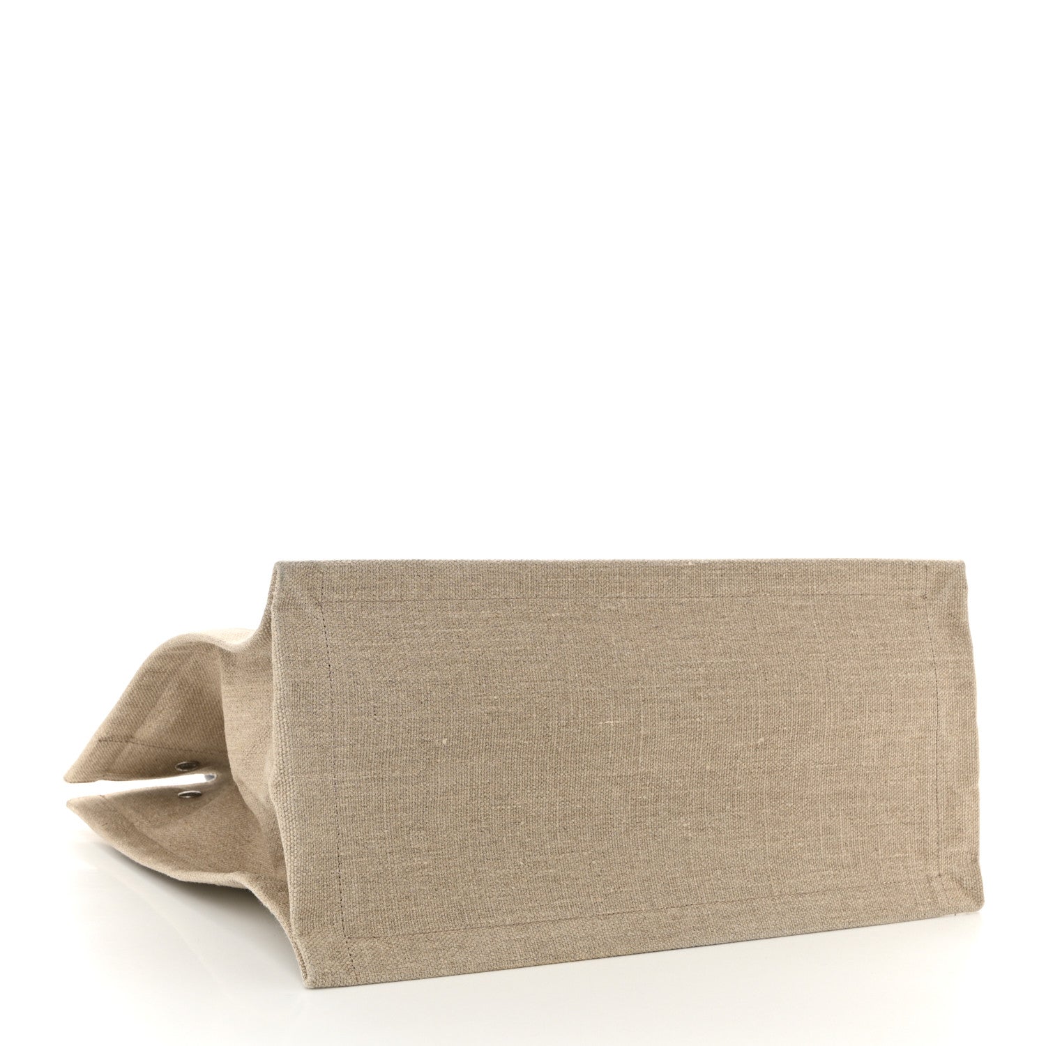 Linen Calfskin Small Rive Gauche Tote Greggio Natural