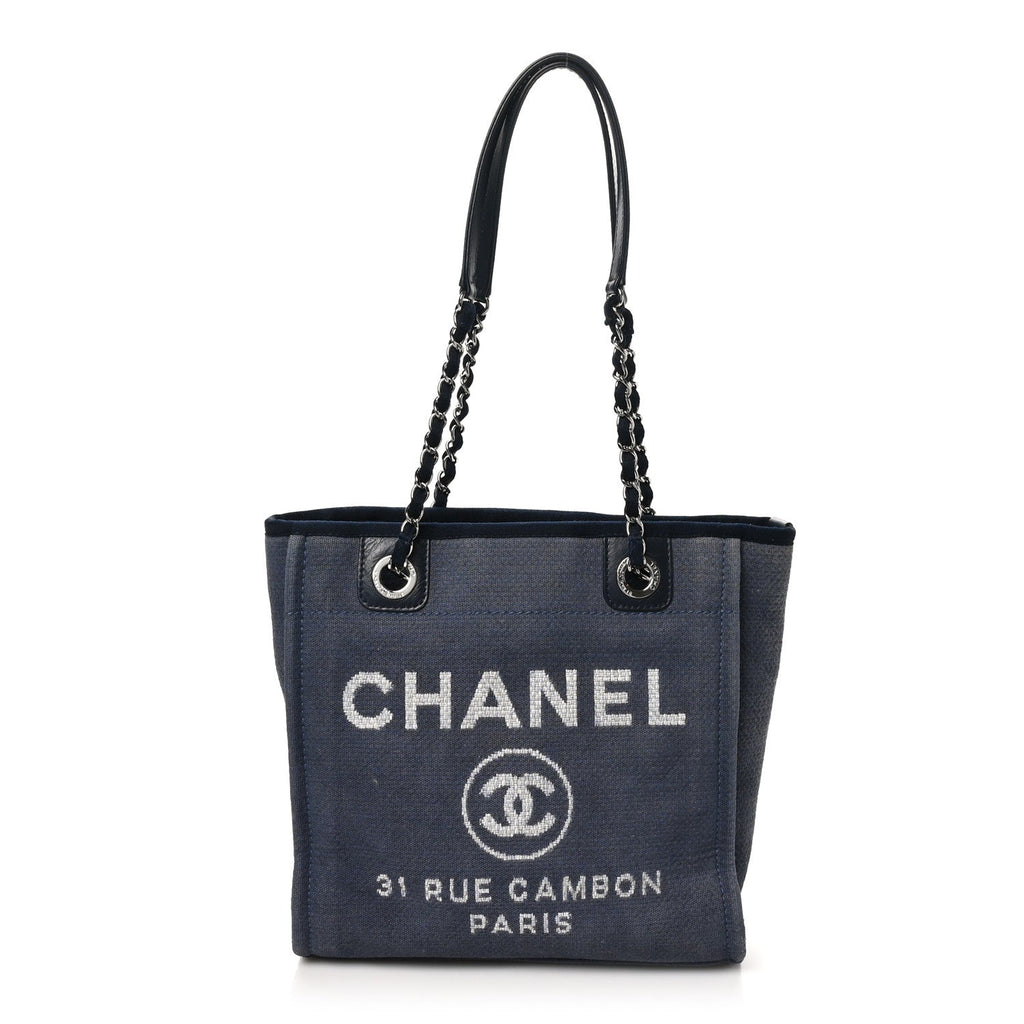 Canvas Mini Deauville Tote Blue