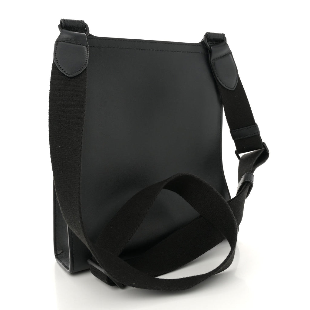 Calfskin Crocodile Embossed Effect Antony Messenger Crossbody Black