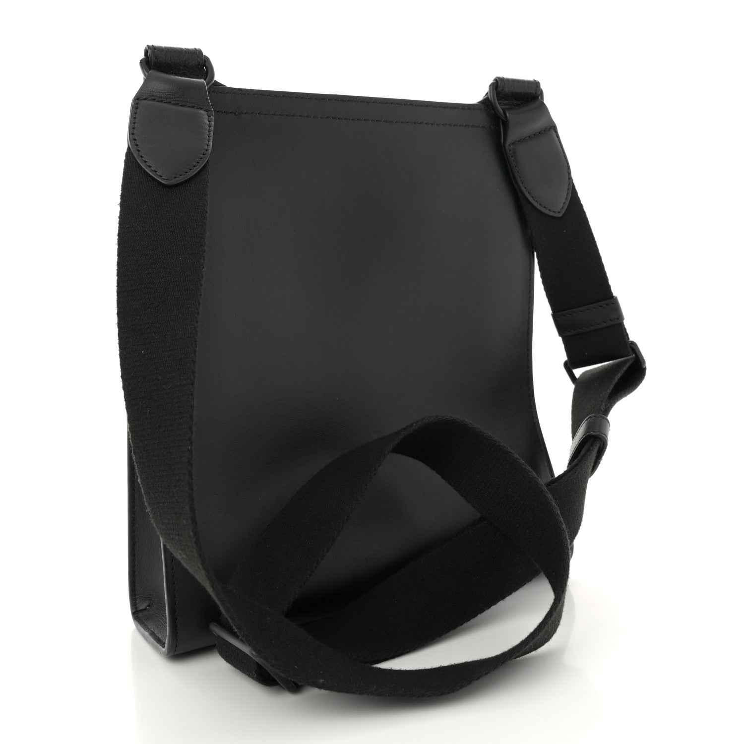 Calfskin Crocodile Embossed Effect Antony Messenger Crossbody Black