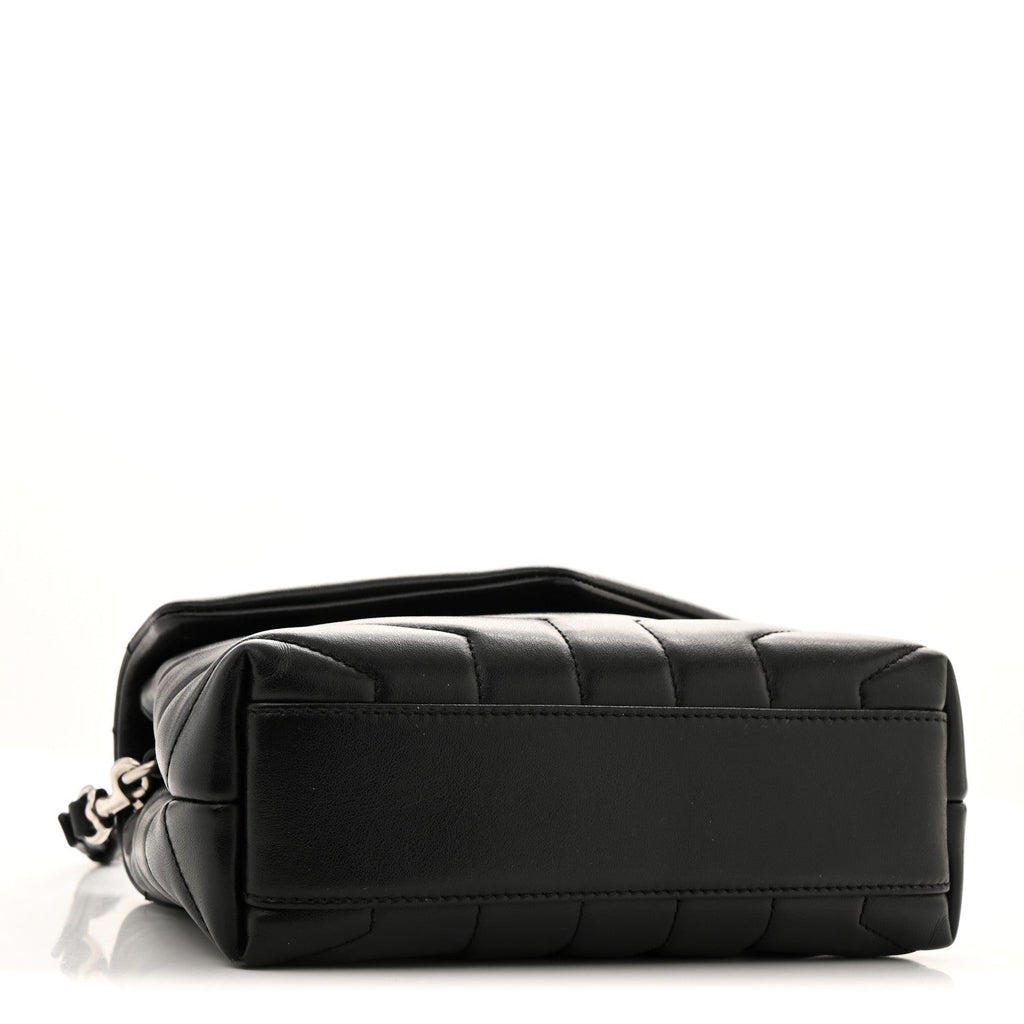 Calfskin Y Quilted Monogram Toy Loulou Crossbody Bag Black