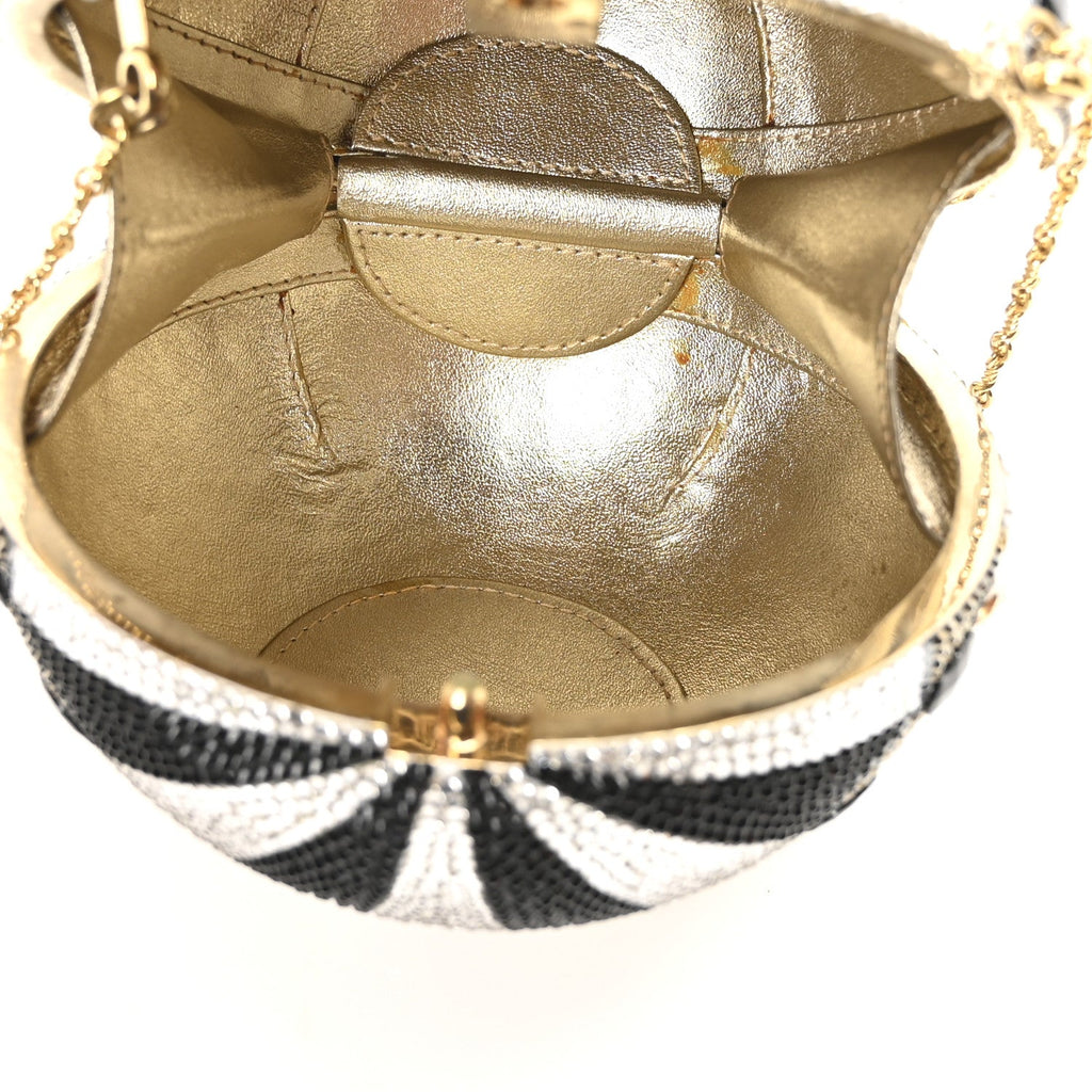 Crystal Pearl Amelia Hot Air Balloon Minaudiere Clutch Gold