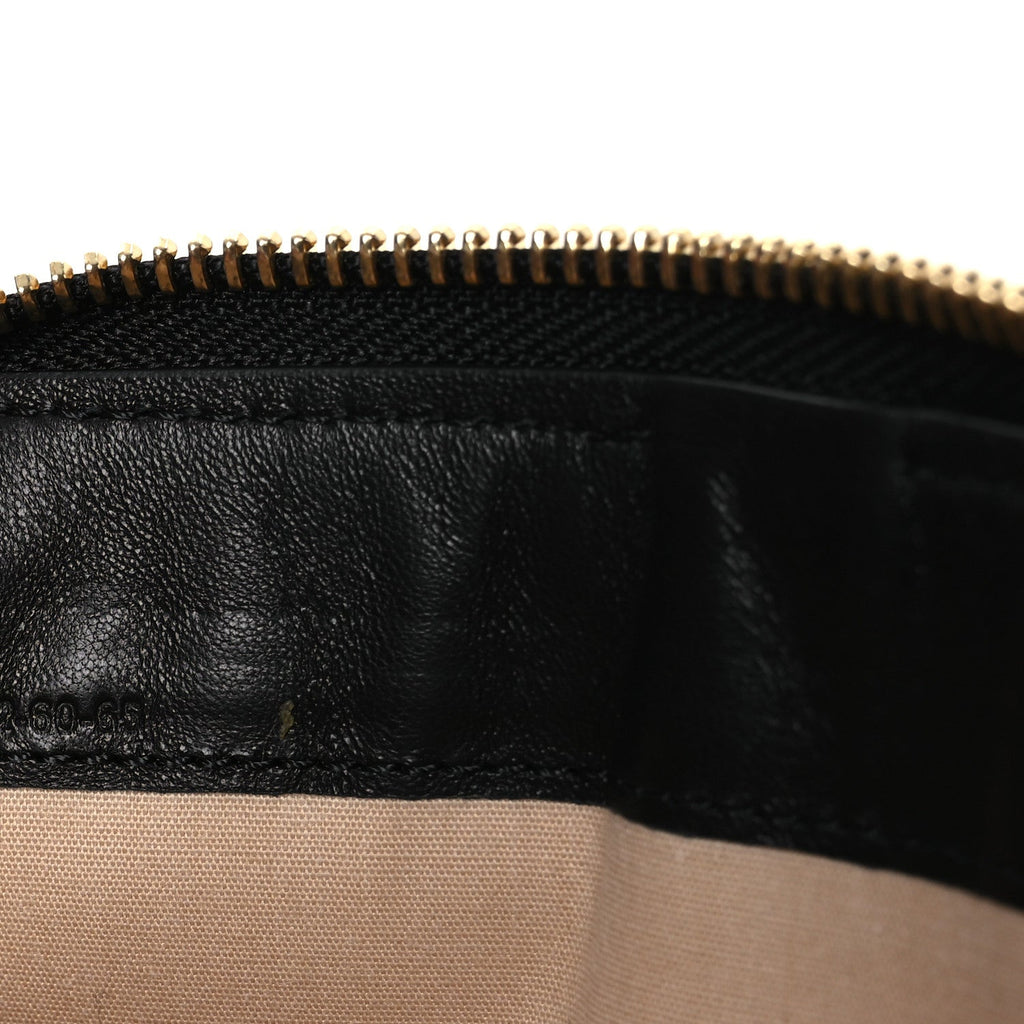 Grained Calfskin Marcie Long Zip Around Wallet Black