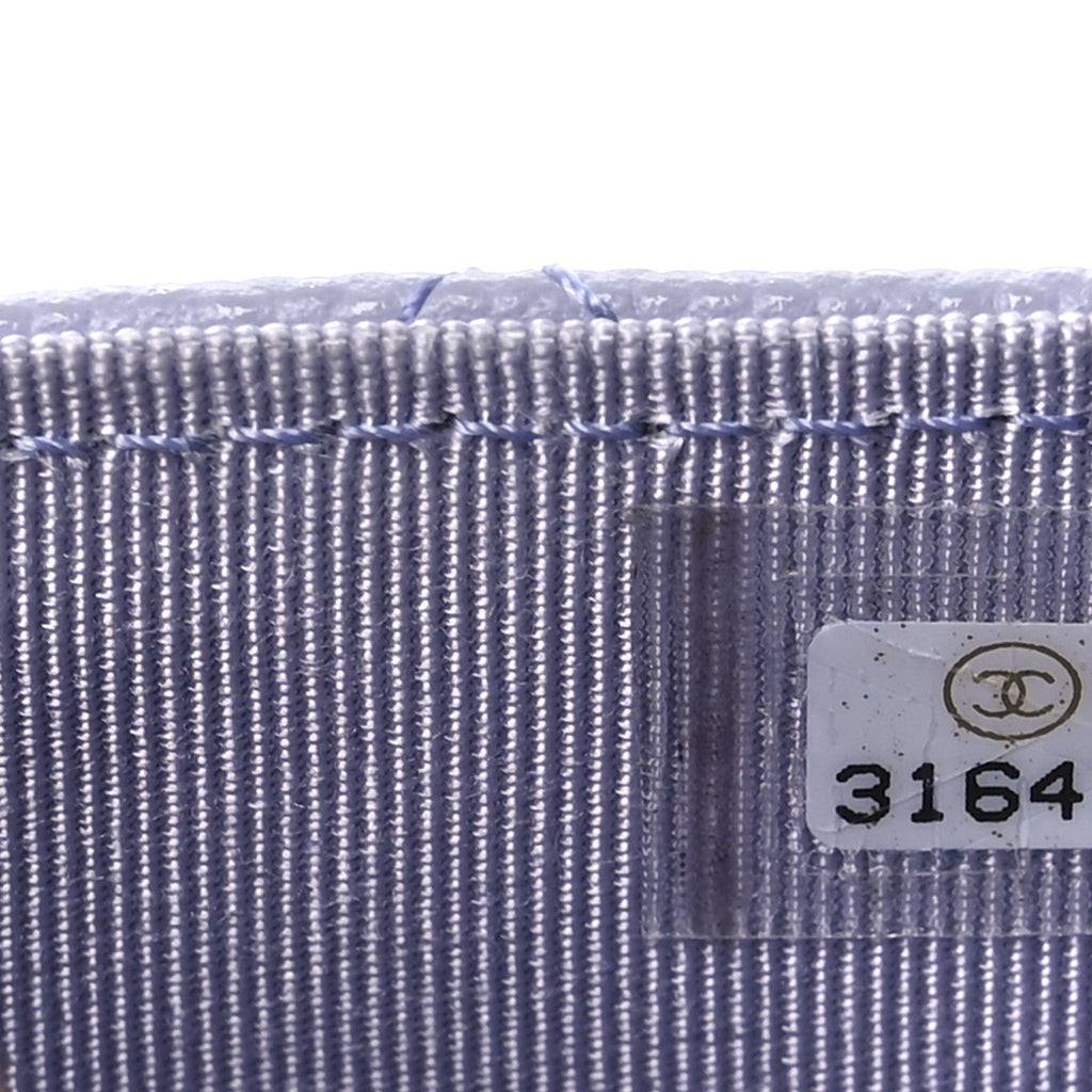 Caviar Quilted Flap Card Holder Wallet Light Purple