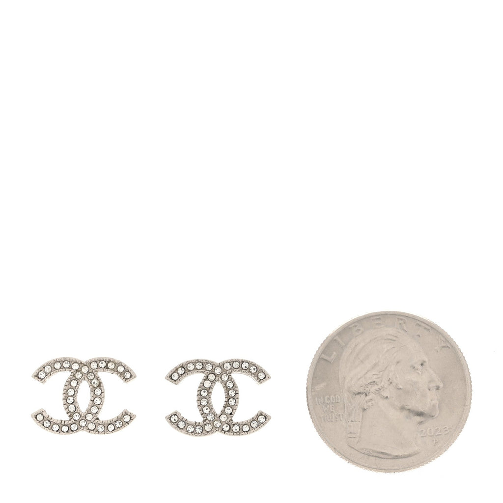 Crystal CC Earrings Silver