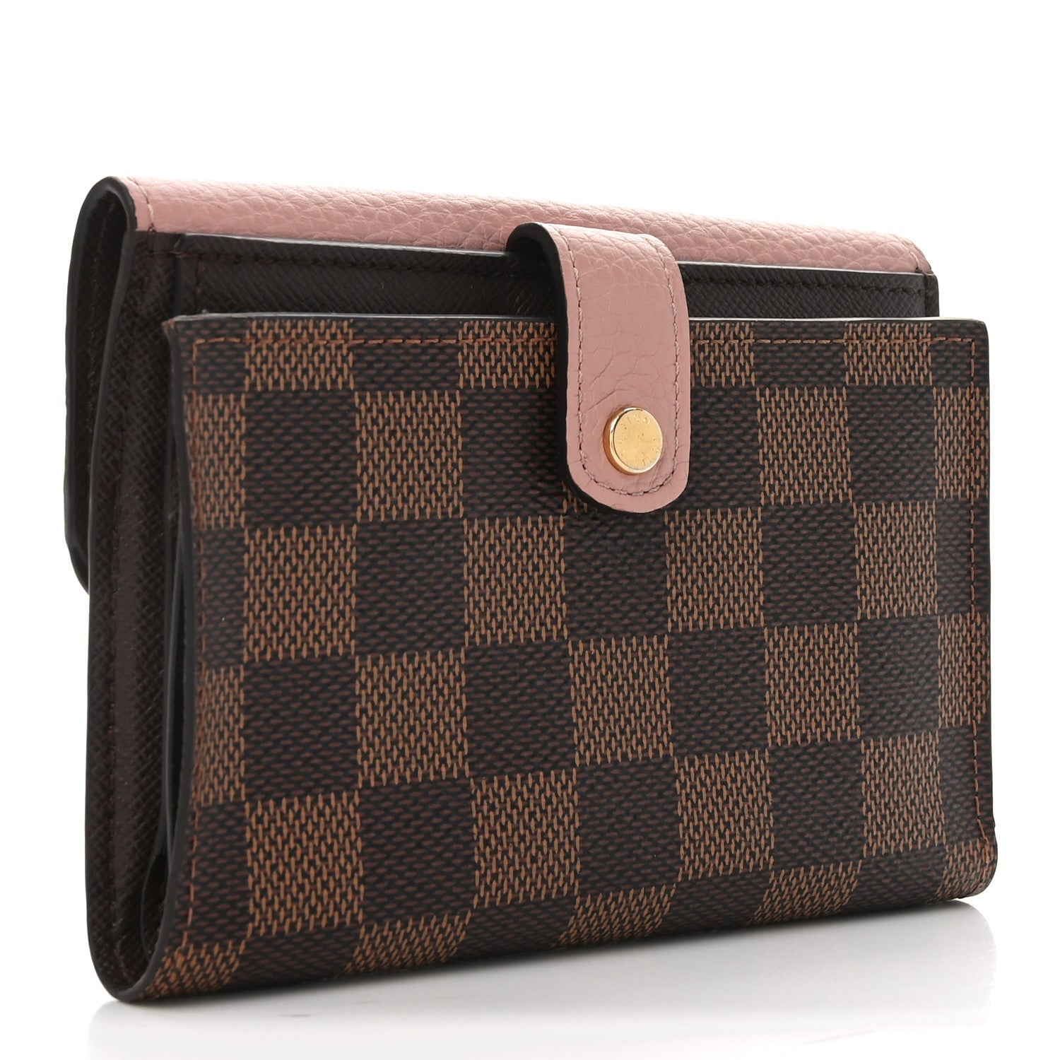 Damier Ebene Normandy Compact Wallet Rose Ballerine