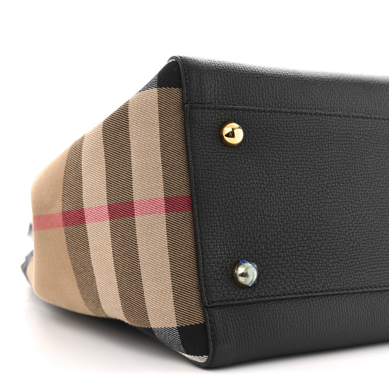 Grainy Calfskin House Check Small Canterbury Black