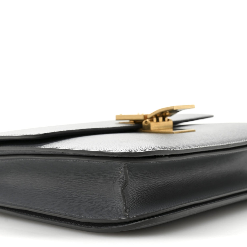 Liege Calfskin Medium Classic Box Flap Bag Grey