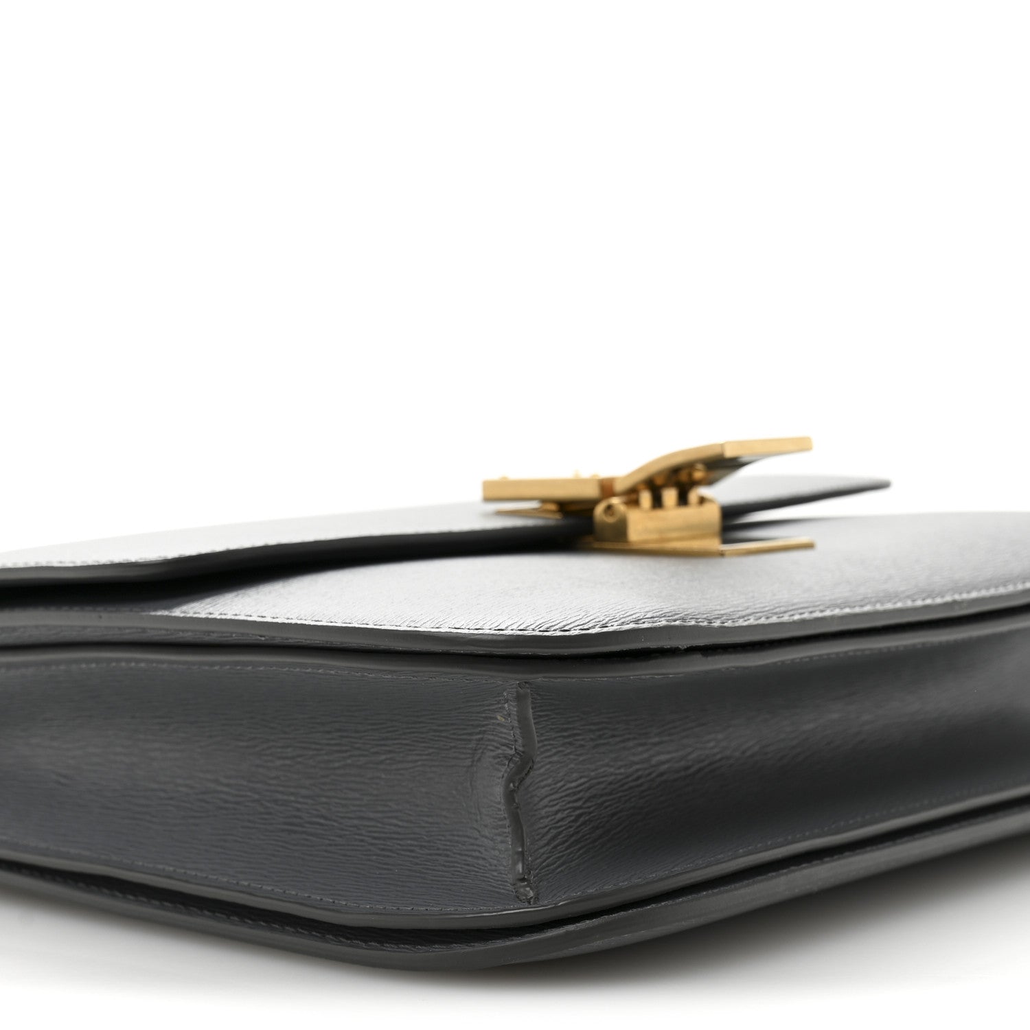 Liege Calfskin Medium Classic Box Flap Bag Grey