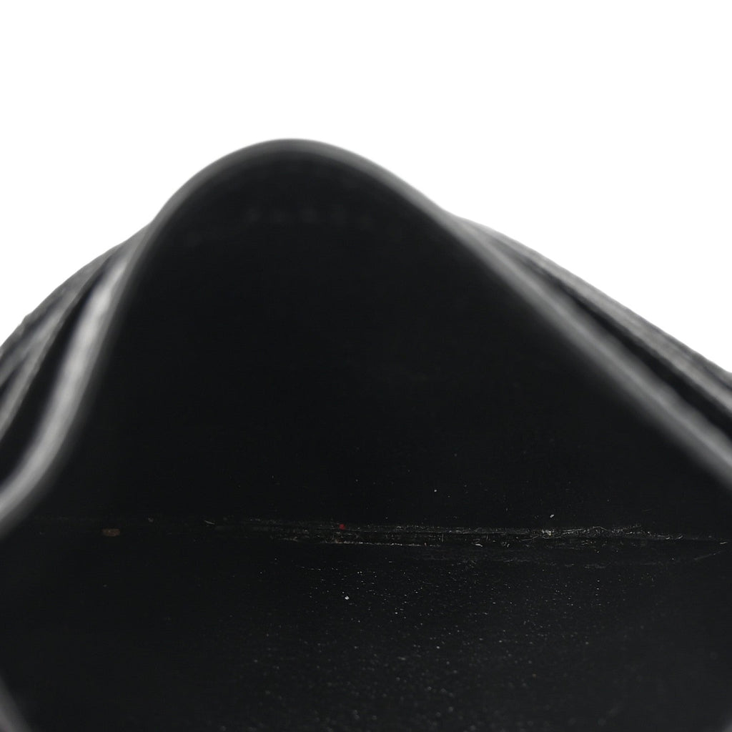 Grain De Poudre Matelasse Chevron Monogram Credit Card Case Black