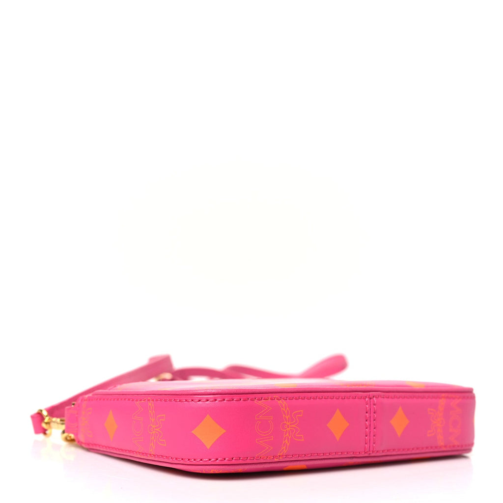 Calfskin Color Splash Mini Pouch on Chain Pink