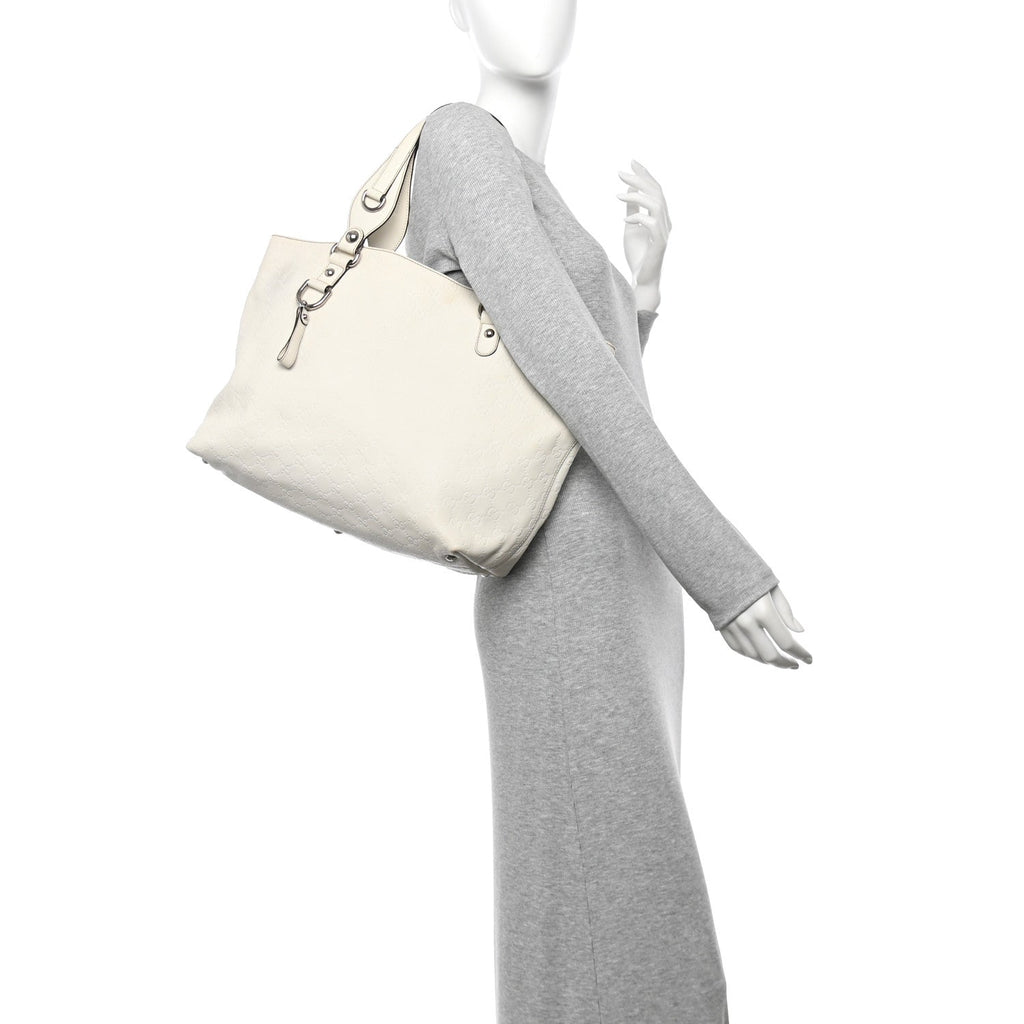 Guccissima Medium Icon Bit Tote Off White