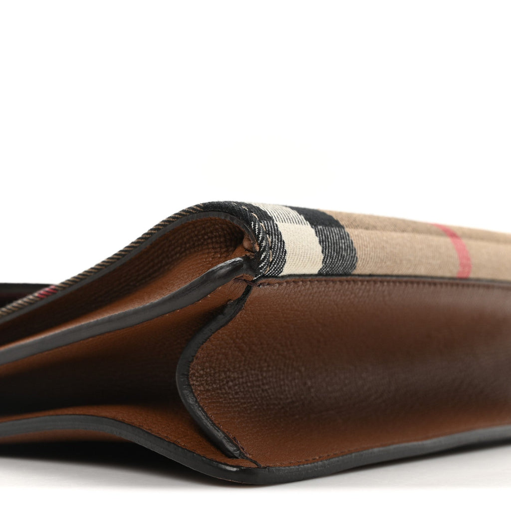 Derby Calfskin House Check Small Macken Crossbody Bag Tan