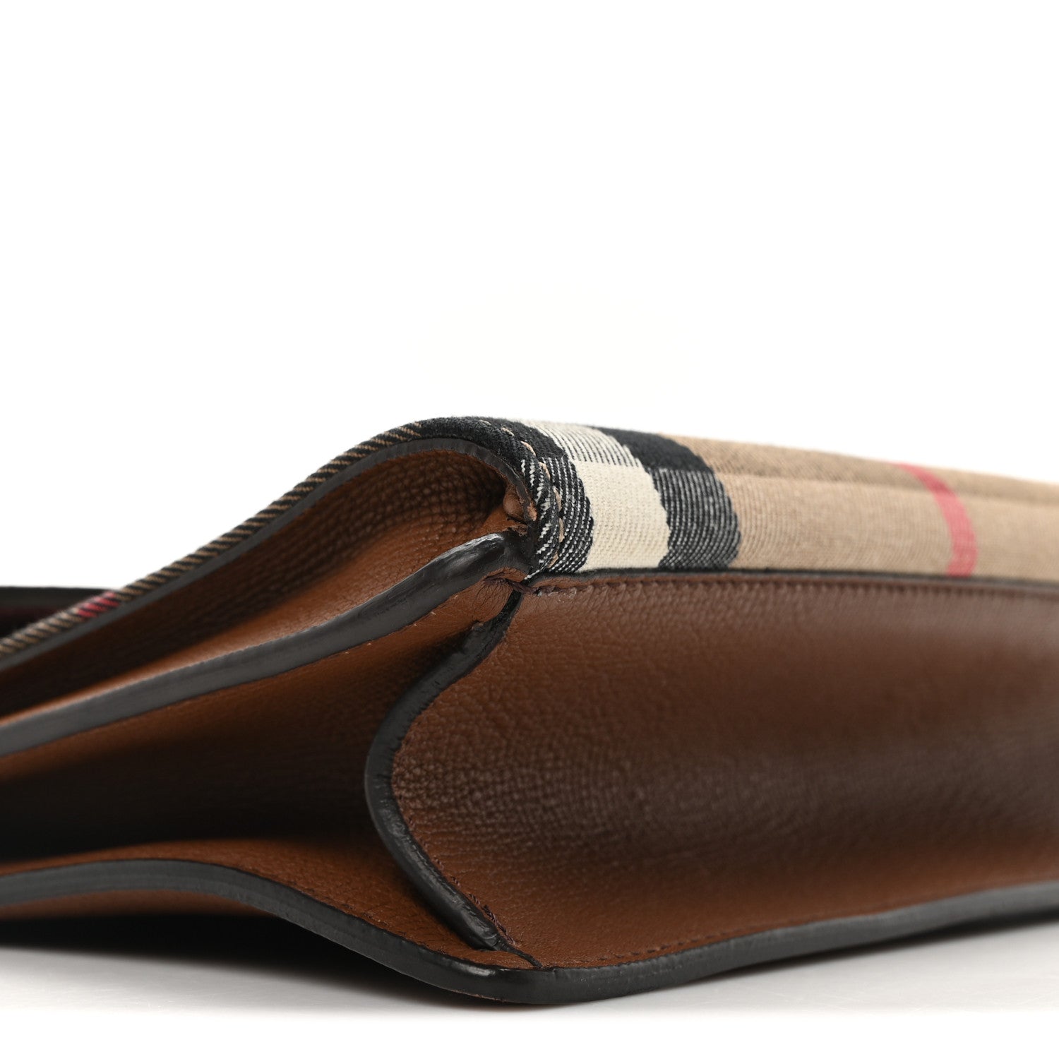 Derby Calfskin House Check Small Macken Crossbody Bag Tan