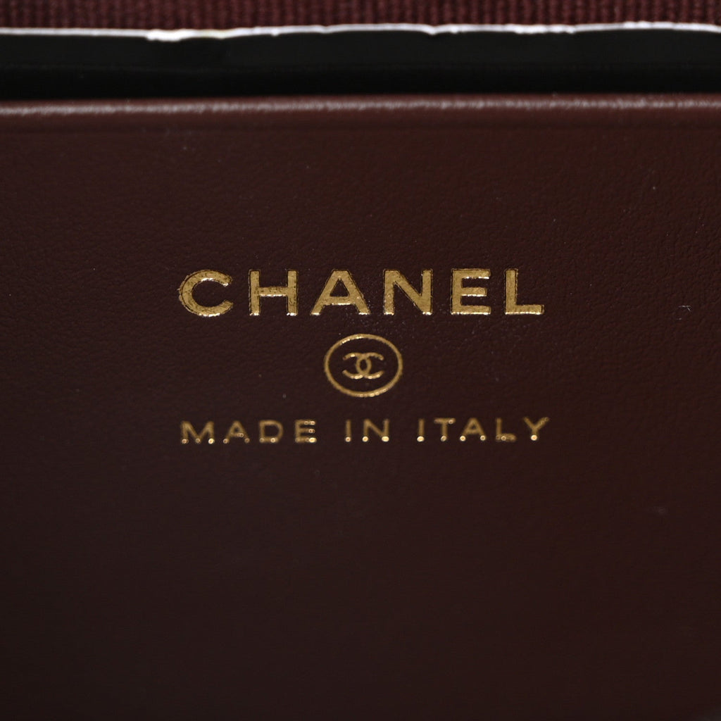 Caviar Quilted Barrel Clutch With Chain Black