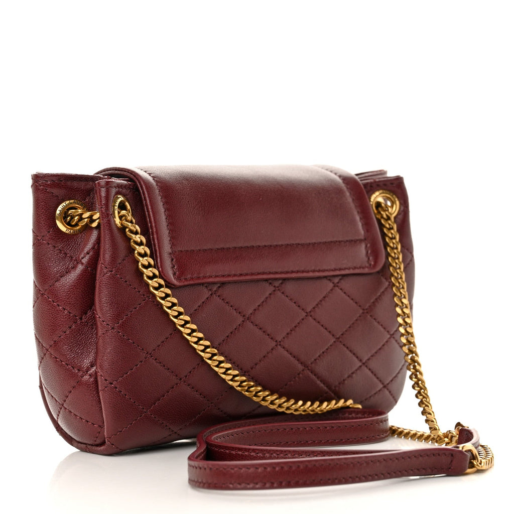 Lambskin Quilted Monogram Mini Nolita Hot Wine