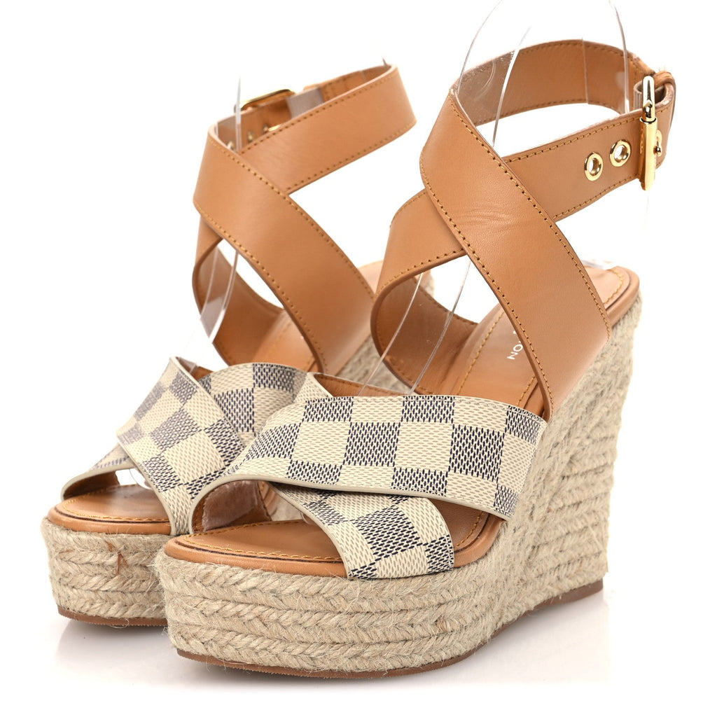Damier Azur Starboard Wedges 35 Tan