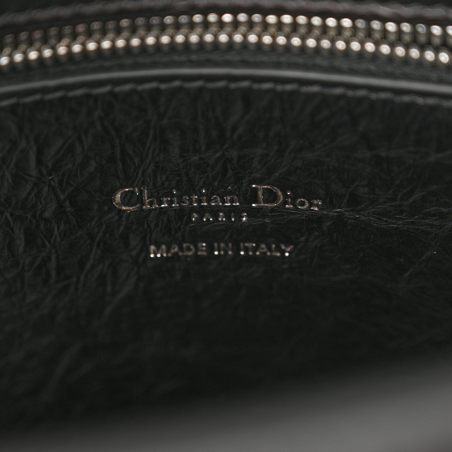 Crinkled Calfskin Studded Pearls Medium Lady Dior Black