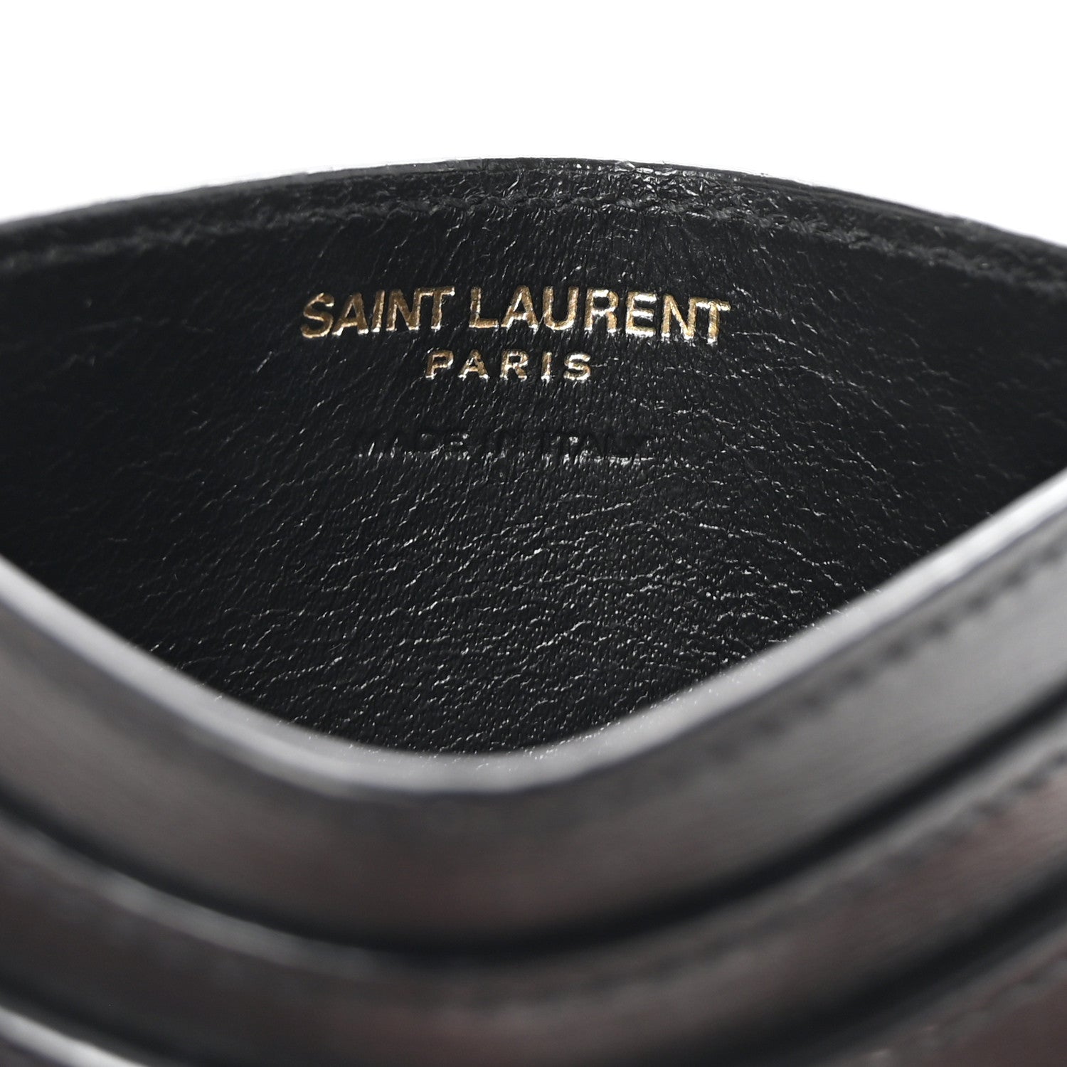 Calfskin Tiny Cassandre Credit Card Case Black