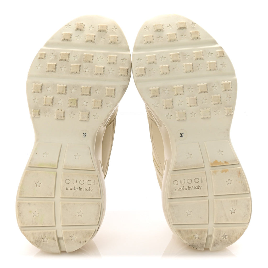 Calfskin Logo Womens Rhyton Sneakers 37 Ivory