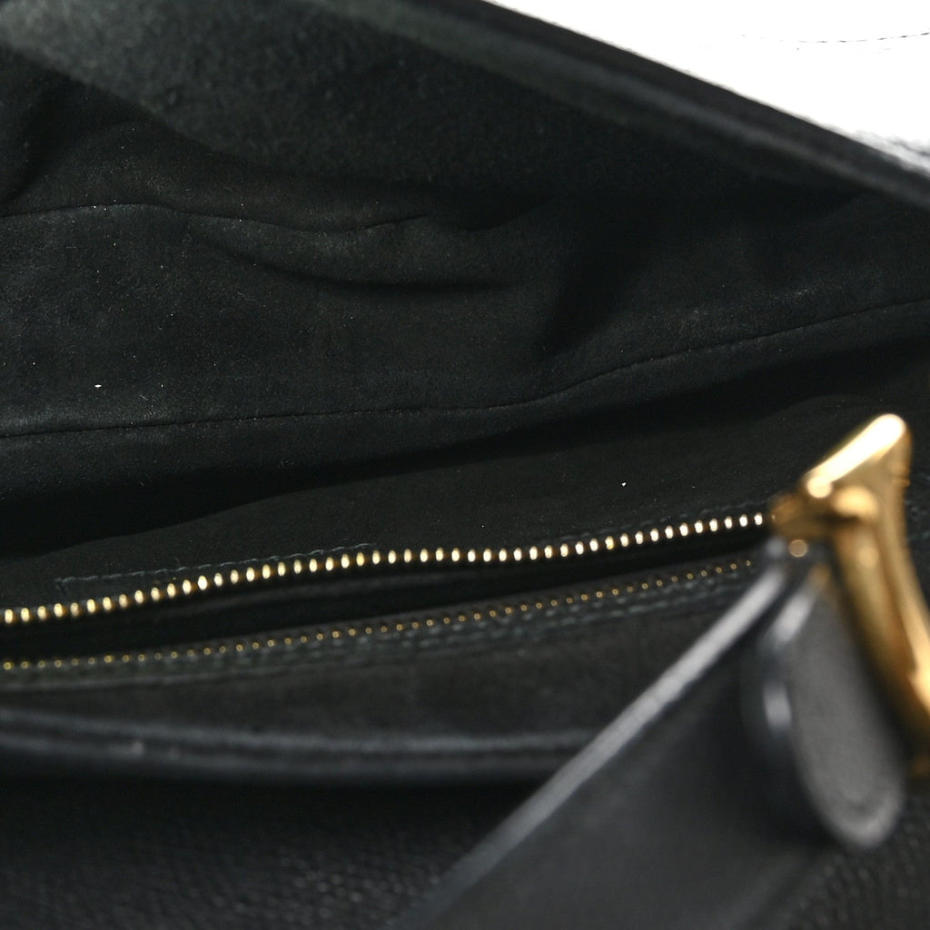 Grained Calfskin Saddle Bag Black