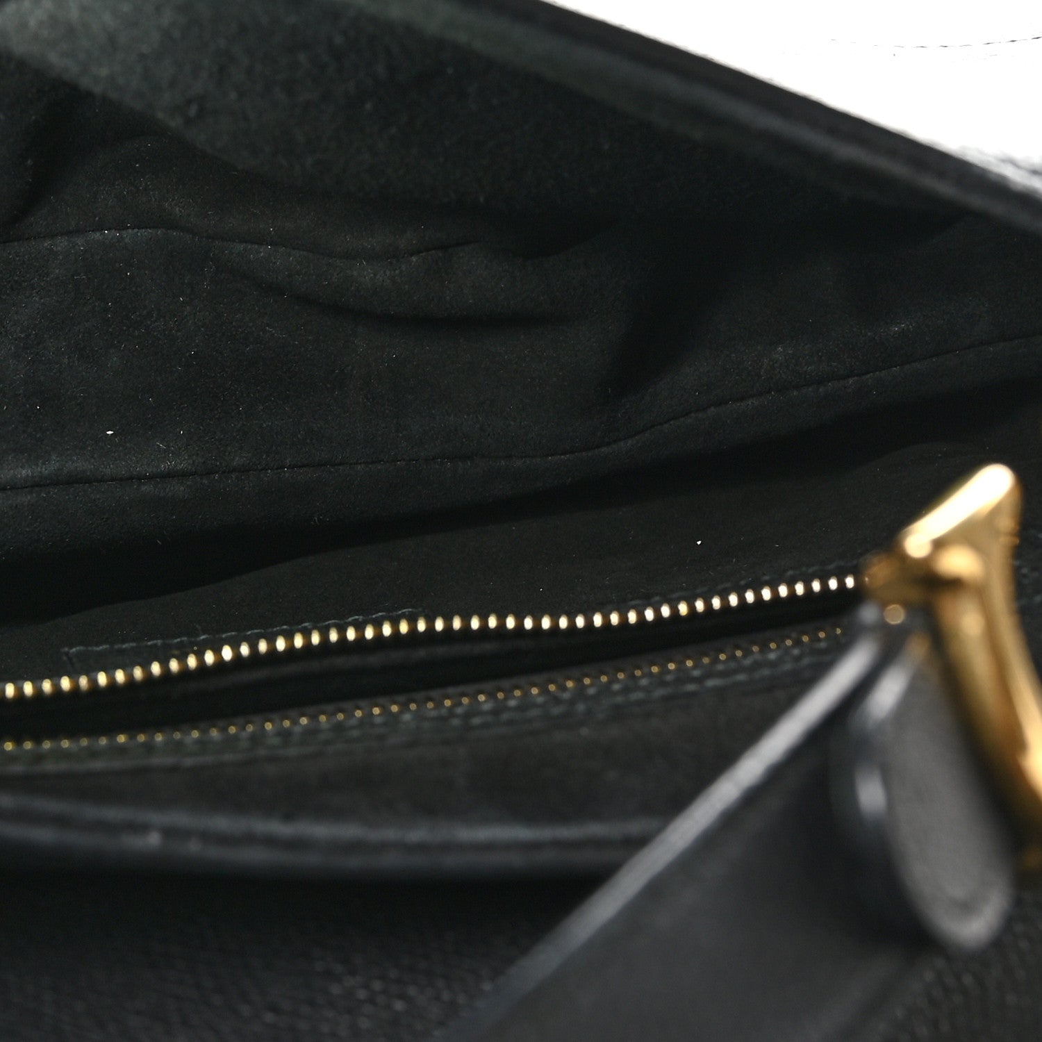 Grained Calfskin Saddle Bag Black