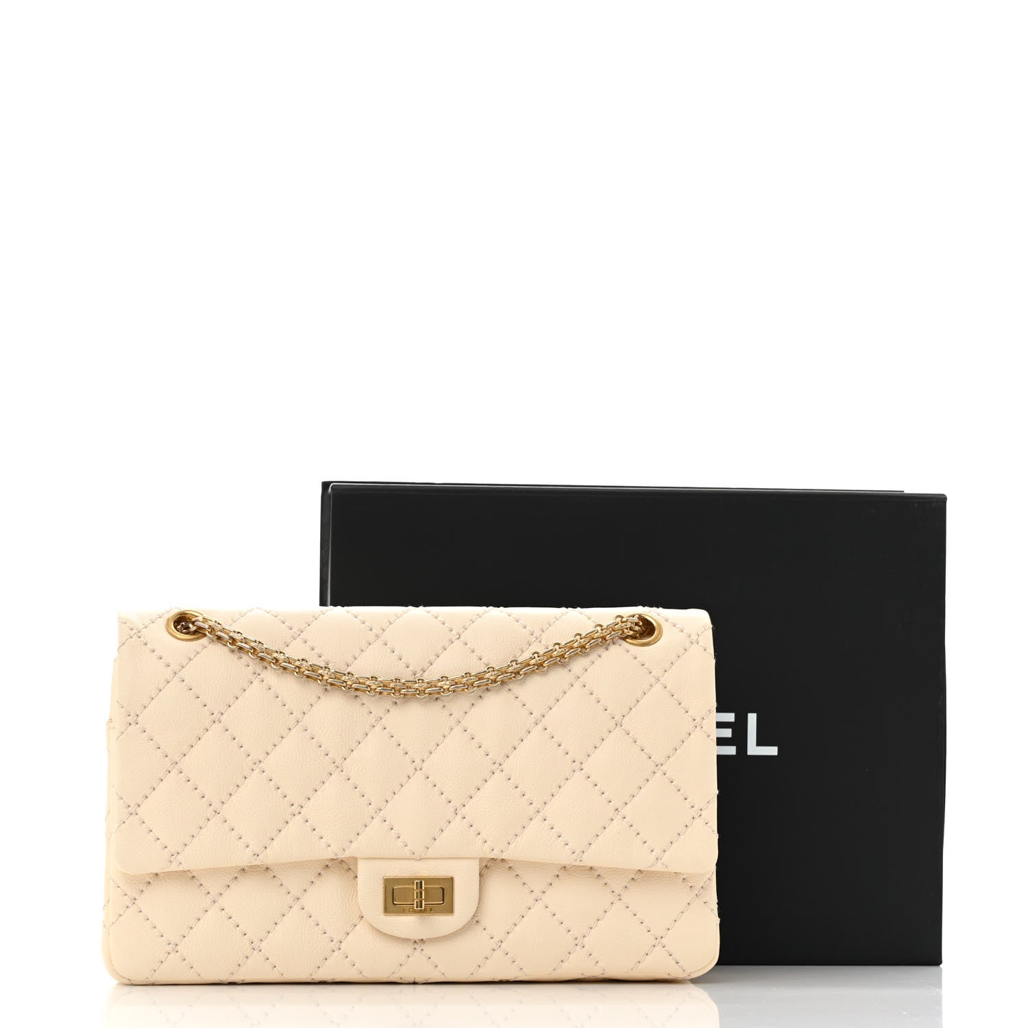 Aged Calfskin Quilted 2.55 Reissue 226 Flap Ivory