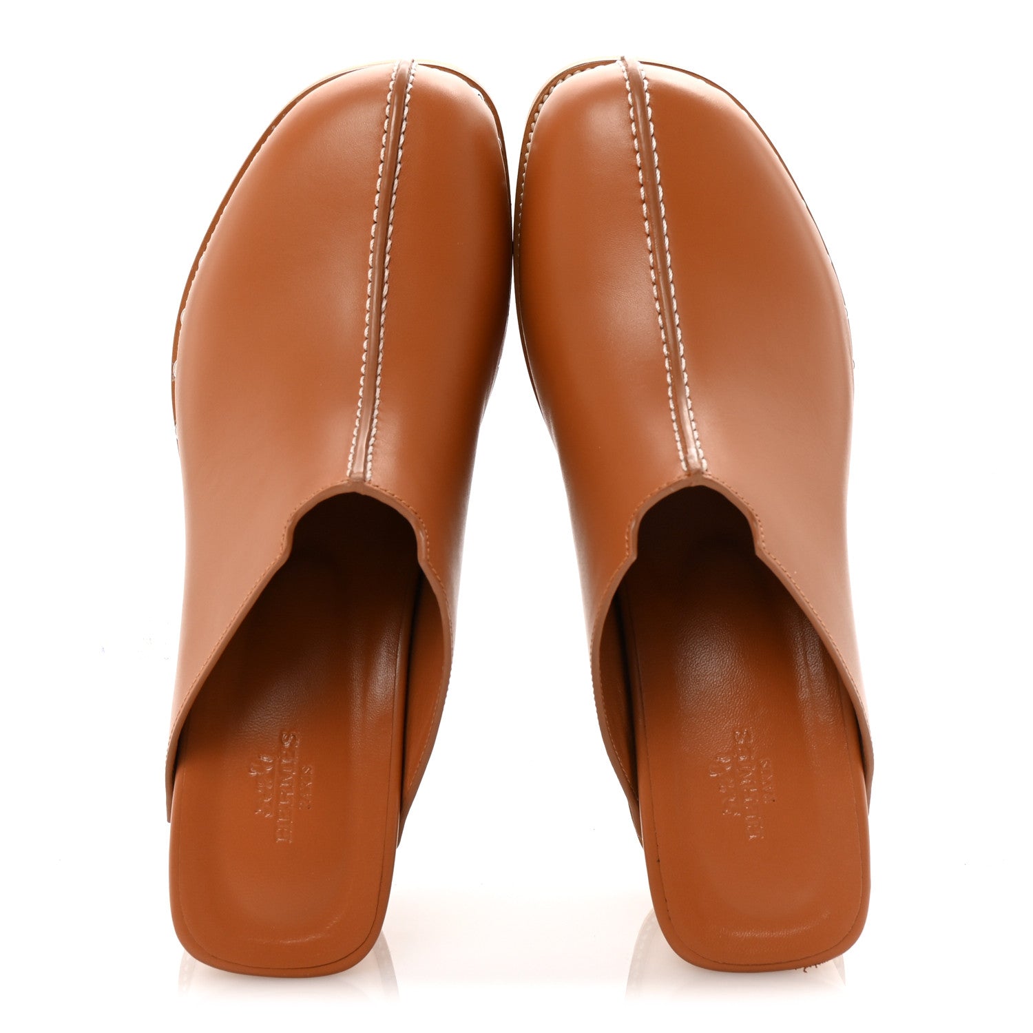 Calfskin Beechwood Earth Mules 39 Marron Glaise