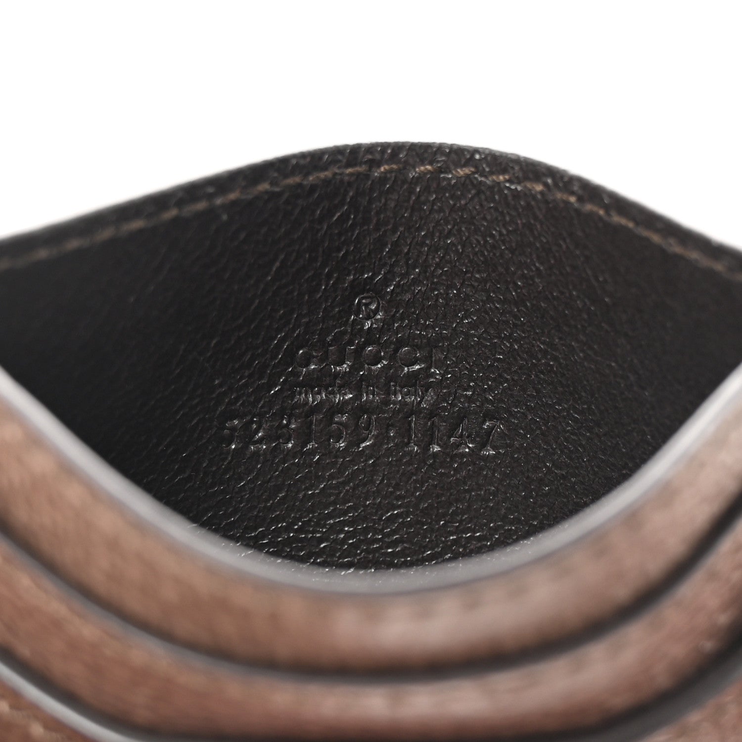 GG Supreme Monogram Textured Dollar Calfskin Ophidia Card Holder Beige Ebony New Acero