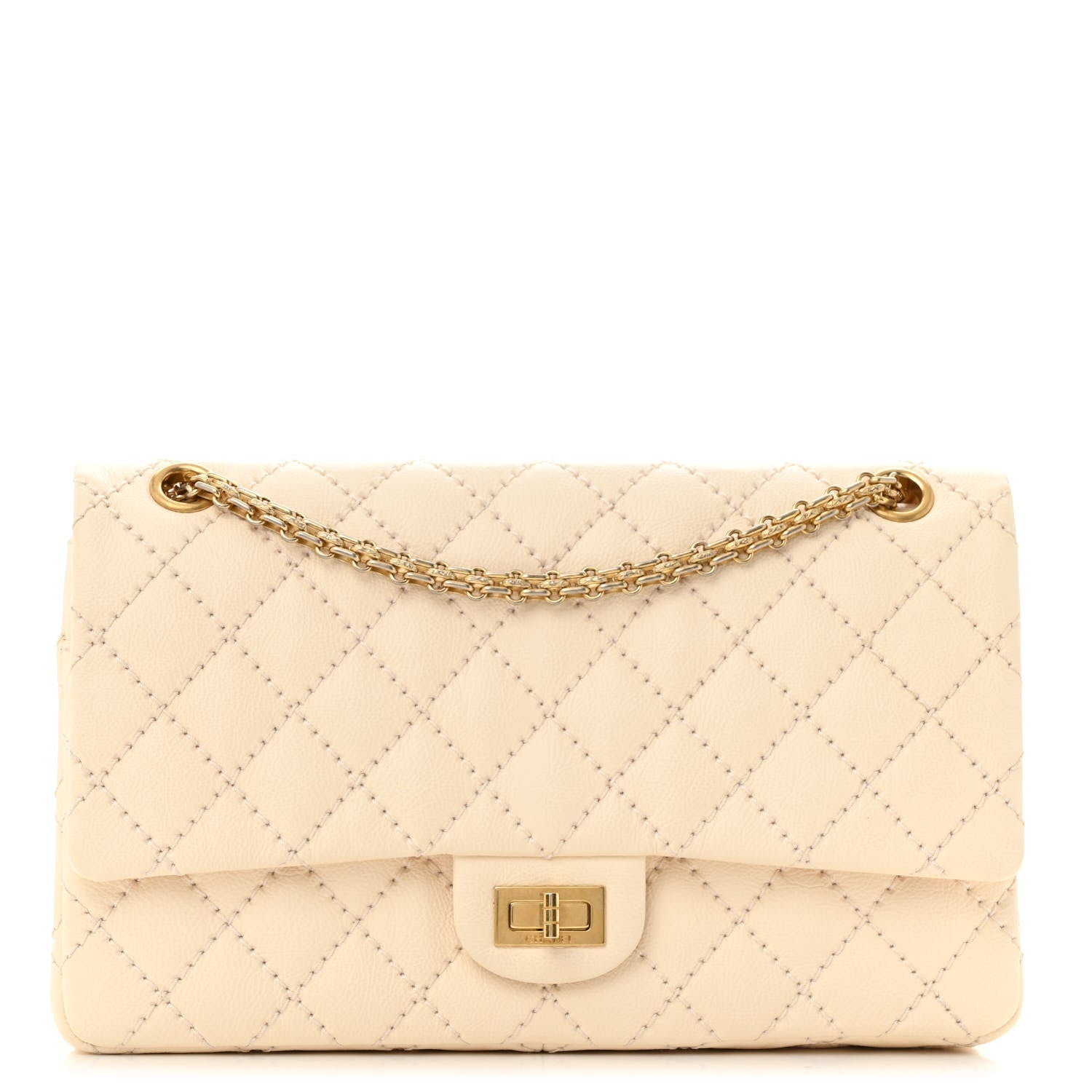 Aged Calfskin Quilted 2.55 Reissue 226 Flap Ivory