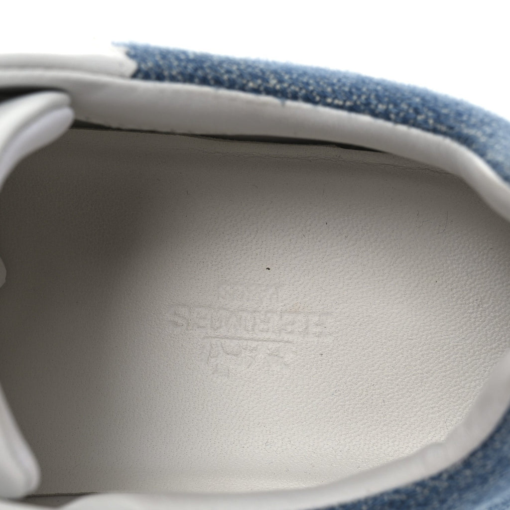 Denim Suede Goatskin Bouncing Sneakers 37 Bleu Clair White