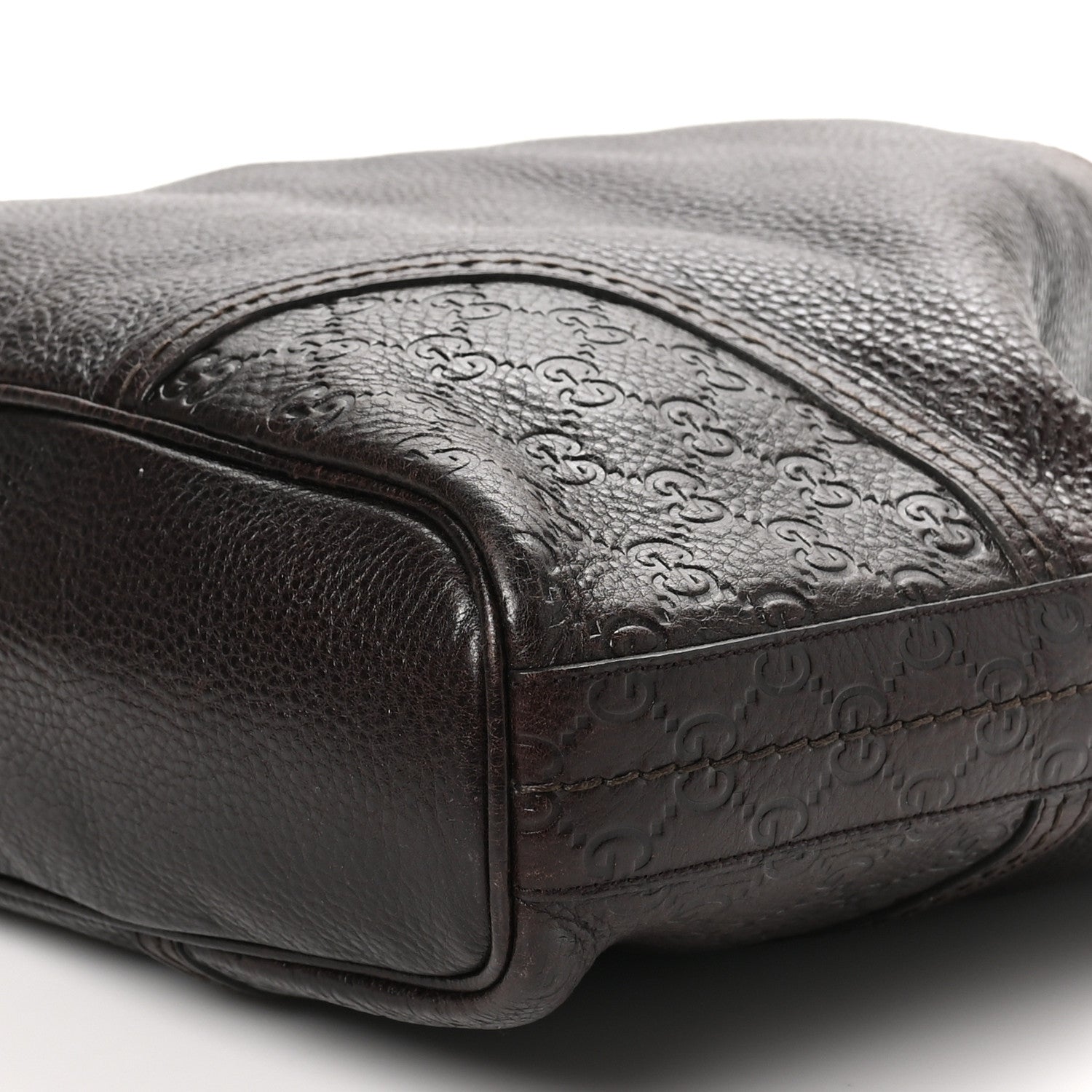 Calfskin Guccissima Trim Large Signoria Hobo Dark Brown