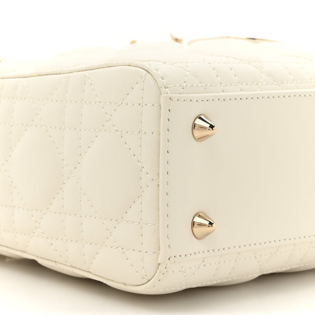 Lambskin Cannage Small Lady Dior White