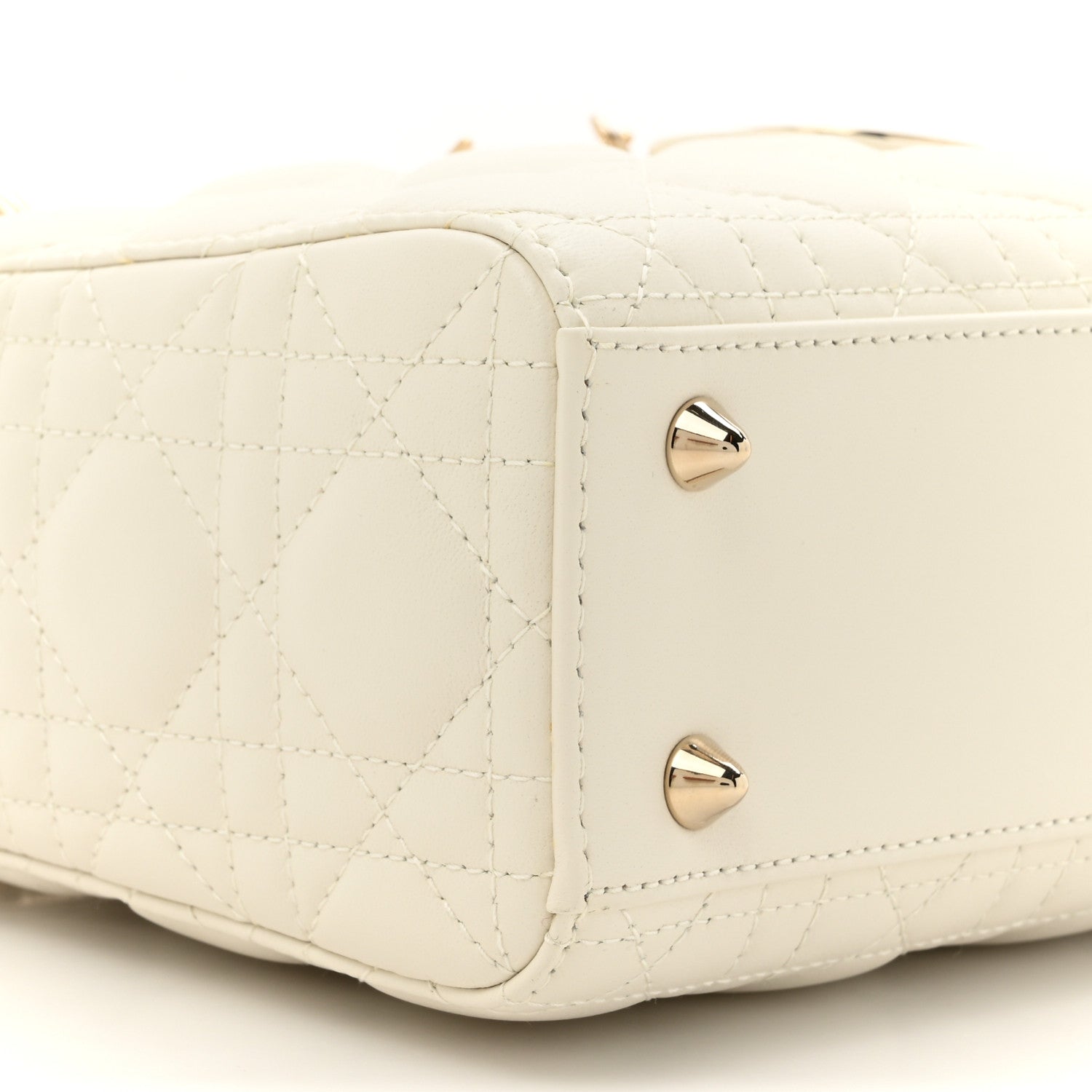Lambskin Cannage Small Lady Dior White