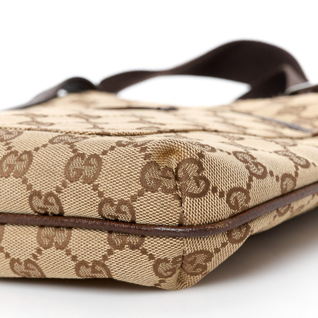 Monogram Flat Messenger Bag Dark Brown