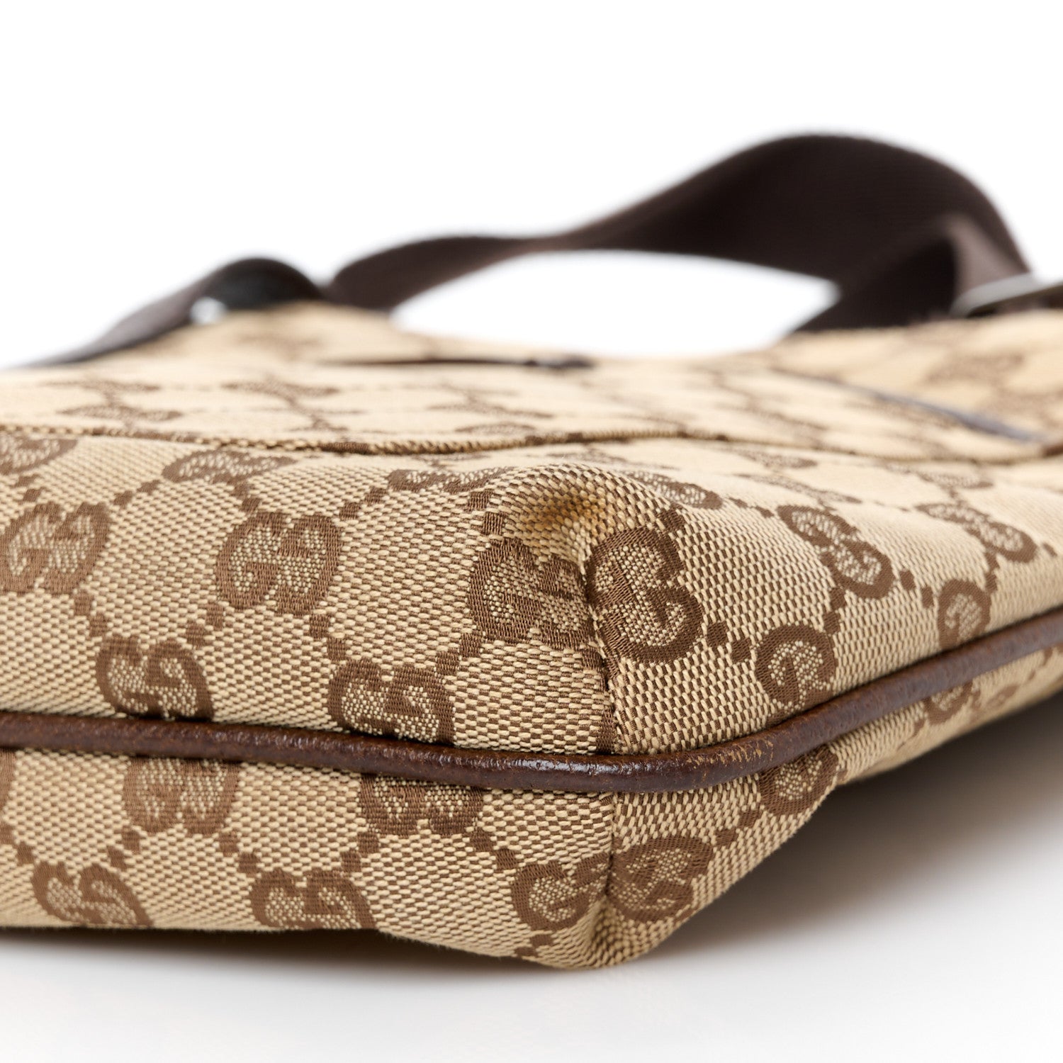 Monogram Flat Messenger Bag Dark Brown