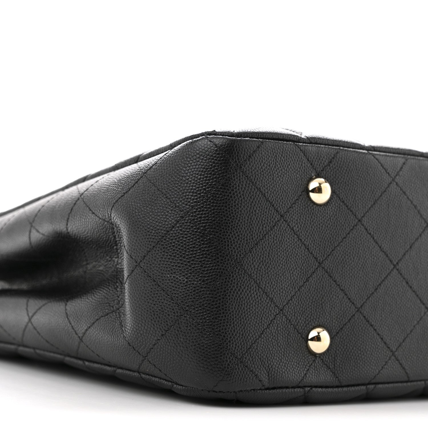 Caviar Quilted Large Shopping Tote Black