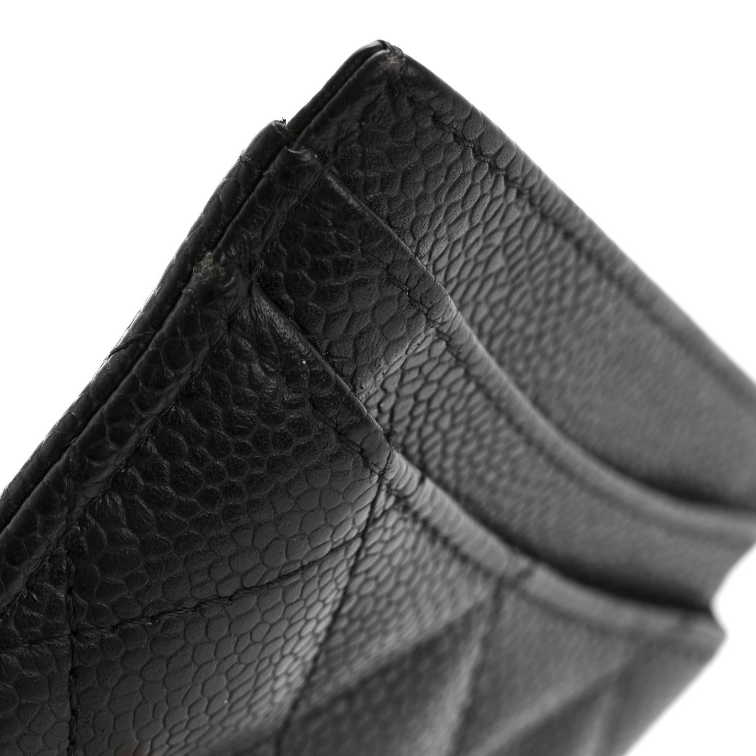 Caviar Quilted Card Holder Black