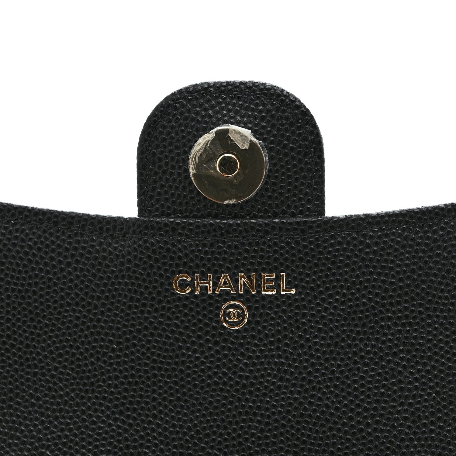 Caviar Quilted Flap Phone Holder With Chain Black