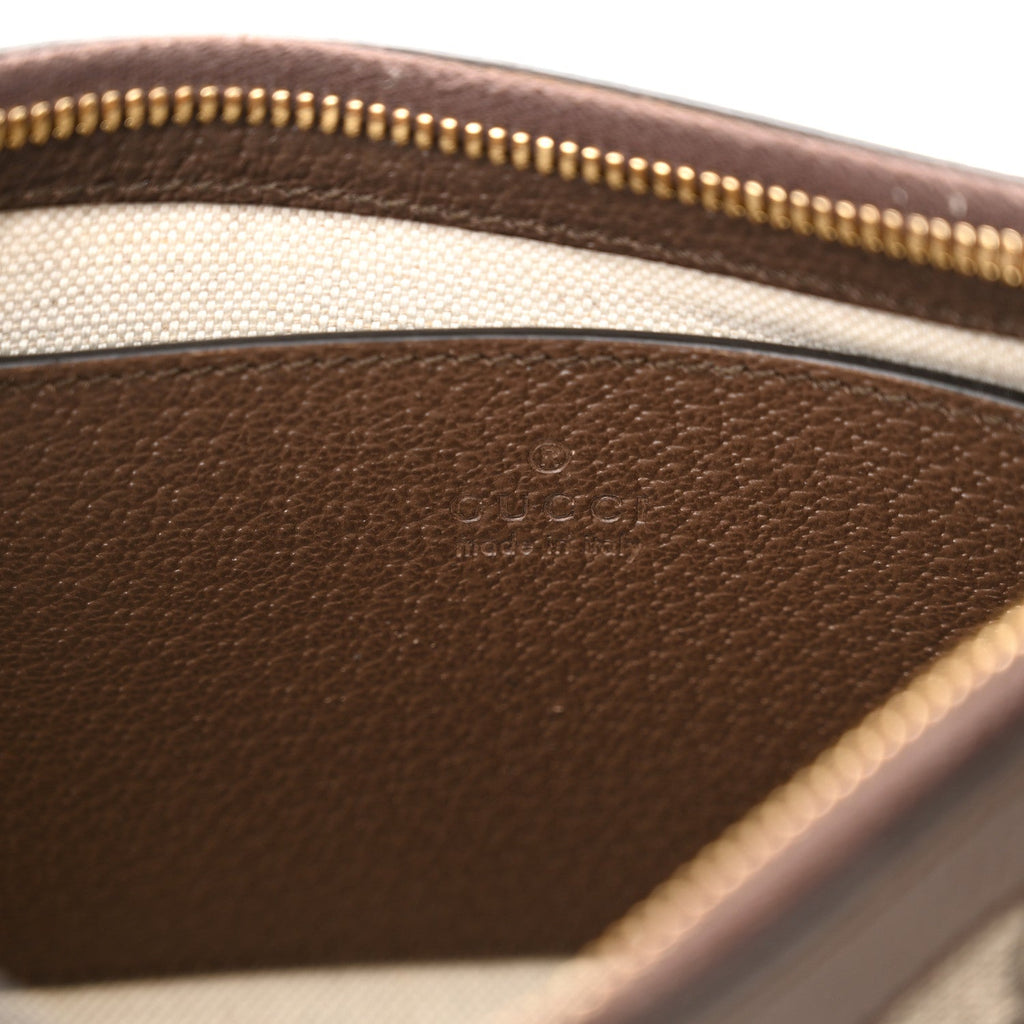 GG Supreme Monogram Textured Dollar Calfskin Small Ophidia Hobo Beige Ebony New Acero