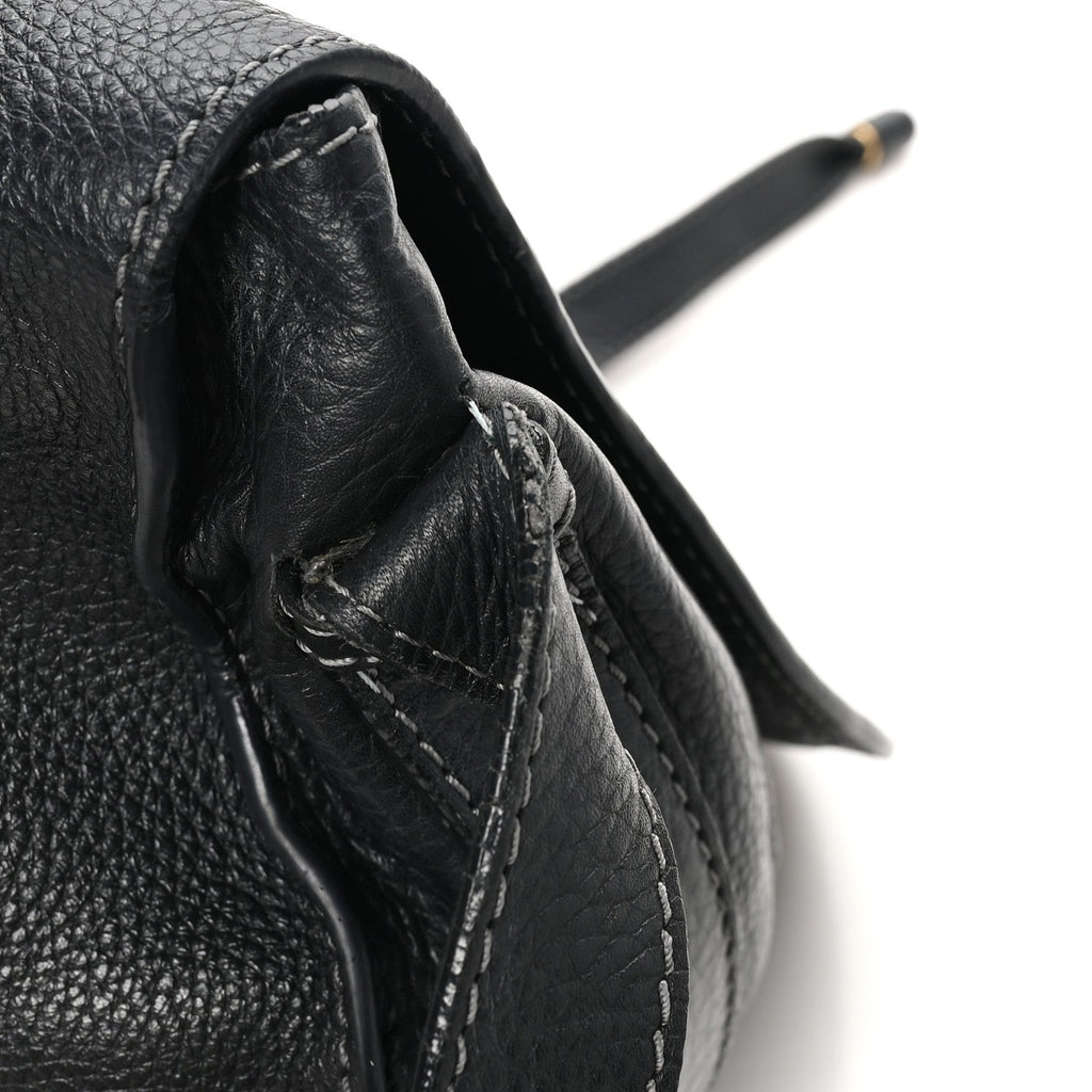 Calfskin Medium Marcie Round Crossbody Bag Black